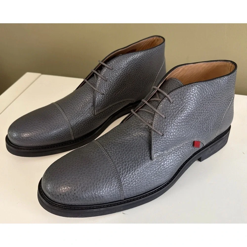 MARC JOSEPH NEW YORK Lenox Hill BOOTS MENS NEW SIZE 13 Gray Pebble Leather Chuka